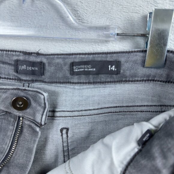 J.Jill Jeans Size 14P Boyfriend Straight Leg Ankle Denim Womens Mid Rise Gray - Picture 4 of 13